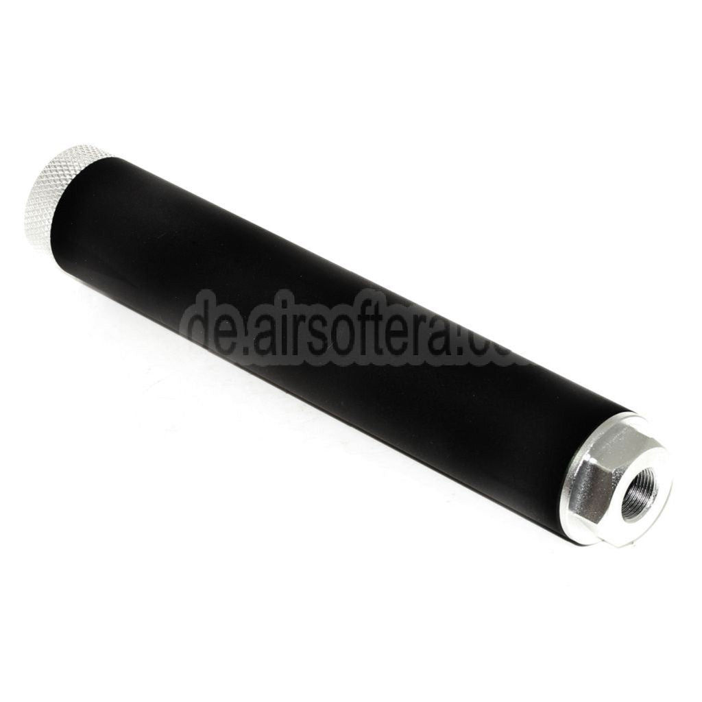 DOUBLE BELL 194mm/204mm x 35mm Schalldämpfer Geeignet für -14mm CCW Gegen den Uhrzeigersinn Gewehre Airsoft Schwarz/Silber