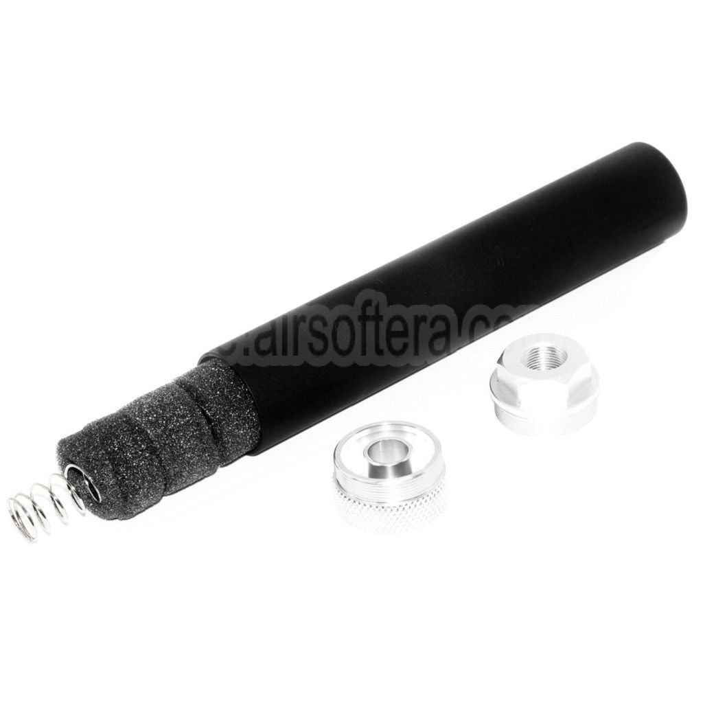 DOUBLE BELL 194mm/204mm x 35mm Schalldämpfer Geeignet für -14mm CCW Gegen den Uhrzeigersinn Gewehre Airsoft Schwarz/Silber