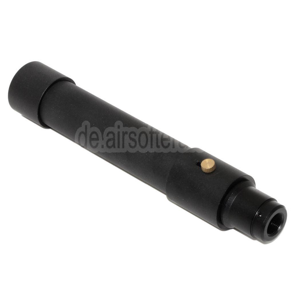 DOUBLE BELL 173mm/203mm x 34mm MPX QD Schalldämpfer mit Mündungsfeuerdämpfer Geeignet für -14mm CCW Gegen den Uhrzeigersinn Lauf Gewehre Airsoft Schwarz