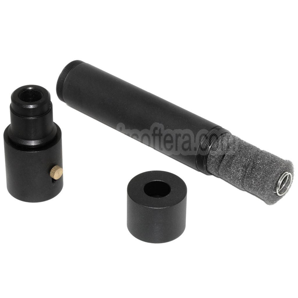DOUBLE BELL 173mm/203mm x 34mm MPX QD Schalldämpfer mit Mündungsfeuerdämpfer Geeignet für -14mm CCW Gegen den Uhrzeigersinn Lauf Gewehre Airsoft Schwarz