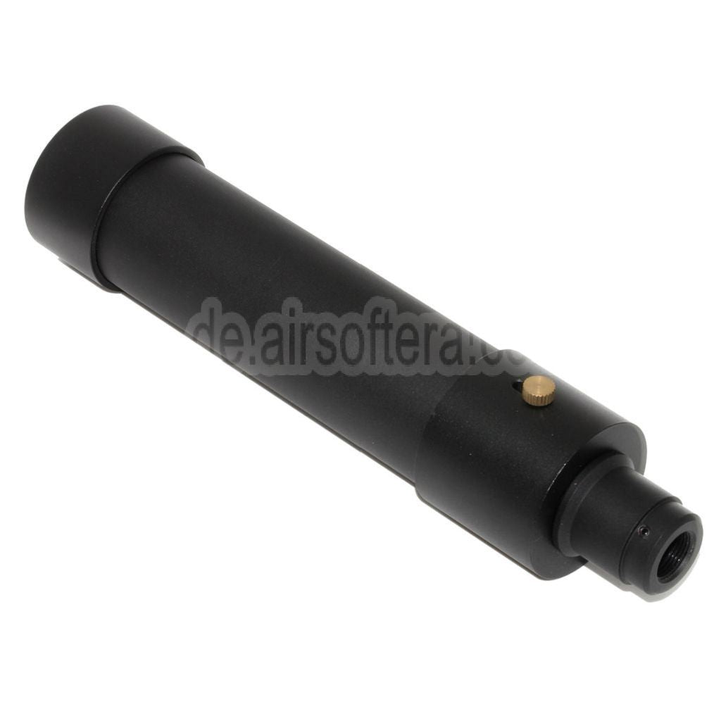 DOUBLE BELL 184mm/214mm x 44mm MPX QD Schalldämpfer mit Mündungsfeuerdämpfer Geeignet für -14mm CCW Gegen den Uhrzeigersinn Lauf Gewehre Airsoft Schwarz