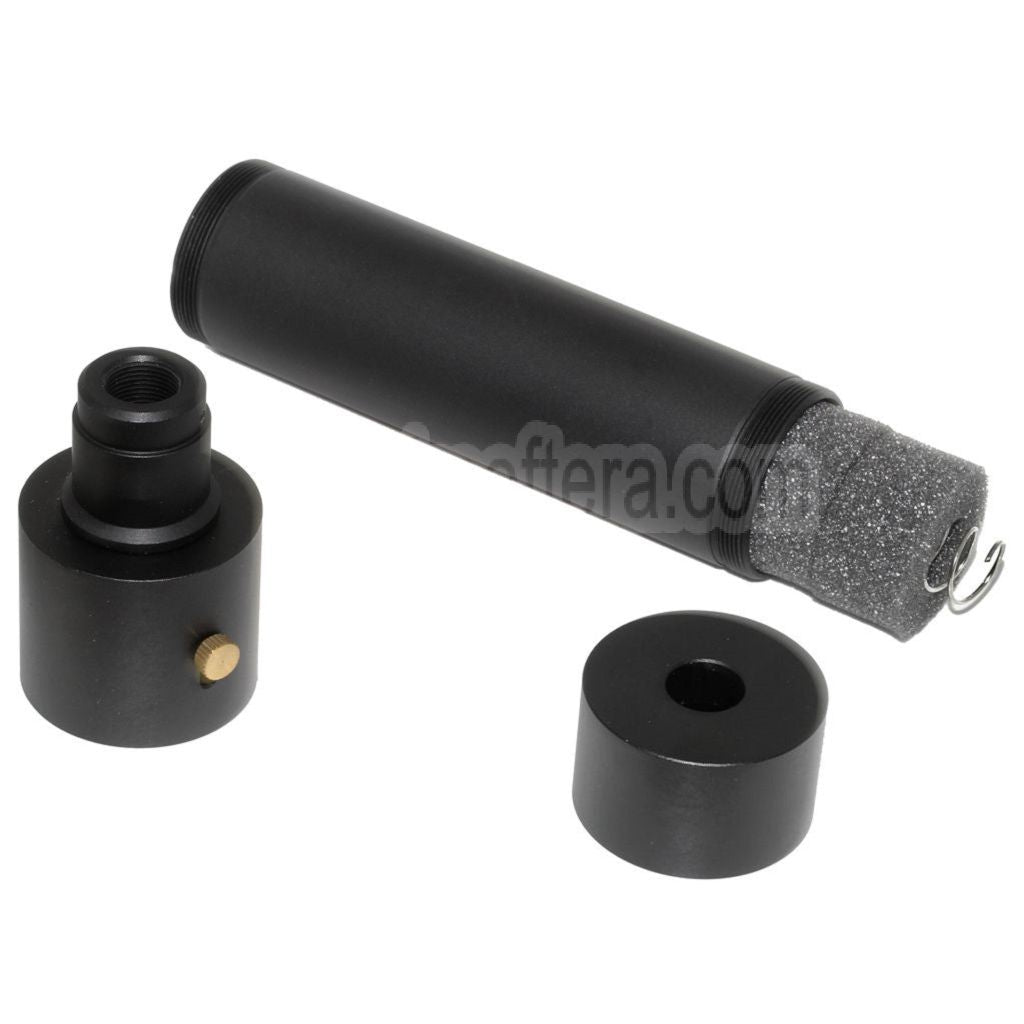DOUBLE BELL 184mm/214mm x 44mm MPX QD Schalldämpfer mit Mündungsfeuerdämpfer Geeignet für -14mm CCW Gegen den Uhrzeigersinn Lauf Gewehre Airsoft Schwarz