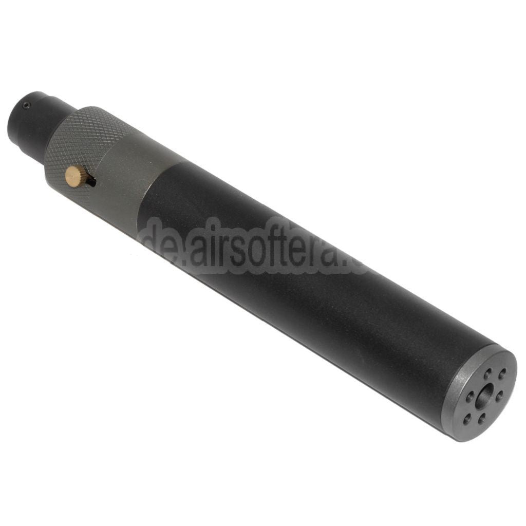DOUBLE BELL 200mm/230mm x 35mm MPX-M-QD Schalldämpfer mit Mündungsfeuerdämpfer Geeignet für -14mm CCW Gegen den Uhrzeigersinn Lauf Gewehre Airsoft Schwarz/Grau
