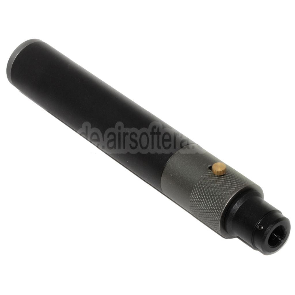 DOUBLE BELL 200mm/230mm x 35mm MPX-M-QD Schalldämpfer mit Mündungsfeuerdämpfer Geeignet für -14mm CCW Gegen den Uhrzeigersinn Lauf Gewehre Airsoft Schwarz/Grau