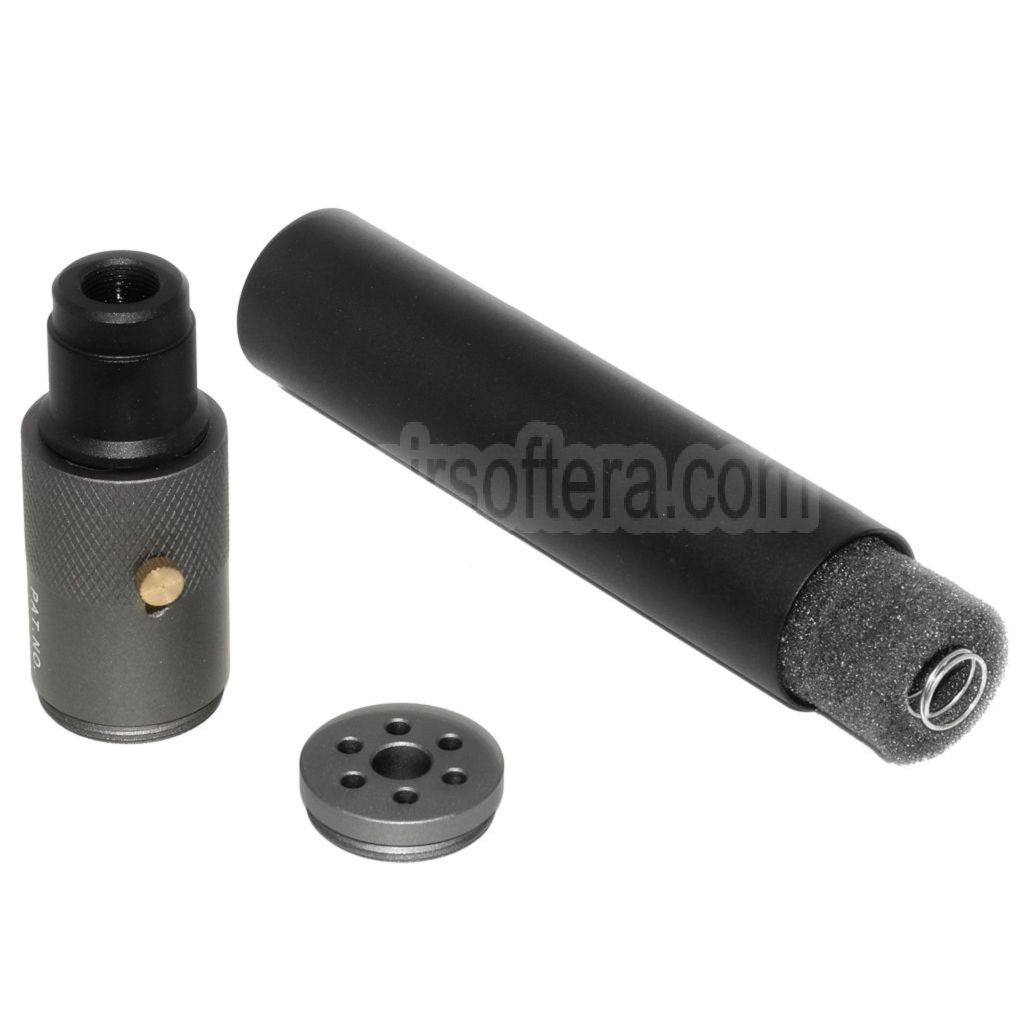 DOUBLE BELL 200mm/230mm x 35mm MPX-M-QD Schalldämpfer mit Mündungsfeuerdämpfer Geeignet für -14mm CCW Gegen den Uhrzeigersinn Lauf Gewehre Airsoft Schwarz/Grau