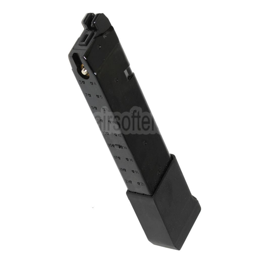 APS EMG 34rd Top Gas Magazin mit Dickem Boden Geeignet für G17 G18C G-Serie GBB Pistolen Airsoft Schwarz