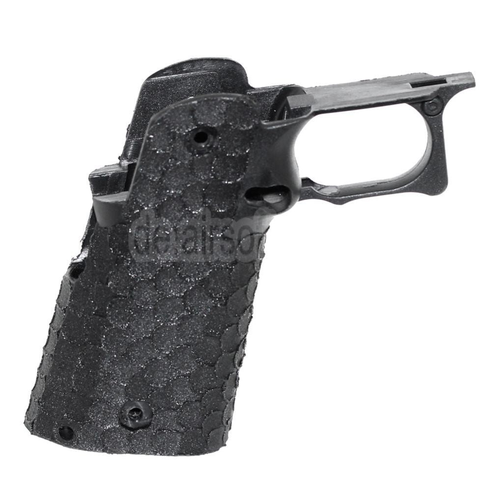 ARMY ARMAMENT Pistolengriff Fischschuppen Punktierung Geeignet für R607 DVC Carry EMG AW WE Tokyo Marui Hi-Capa Serie GBB Pistolen Airsoft Schwarz