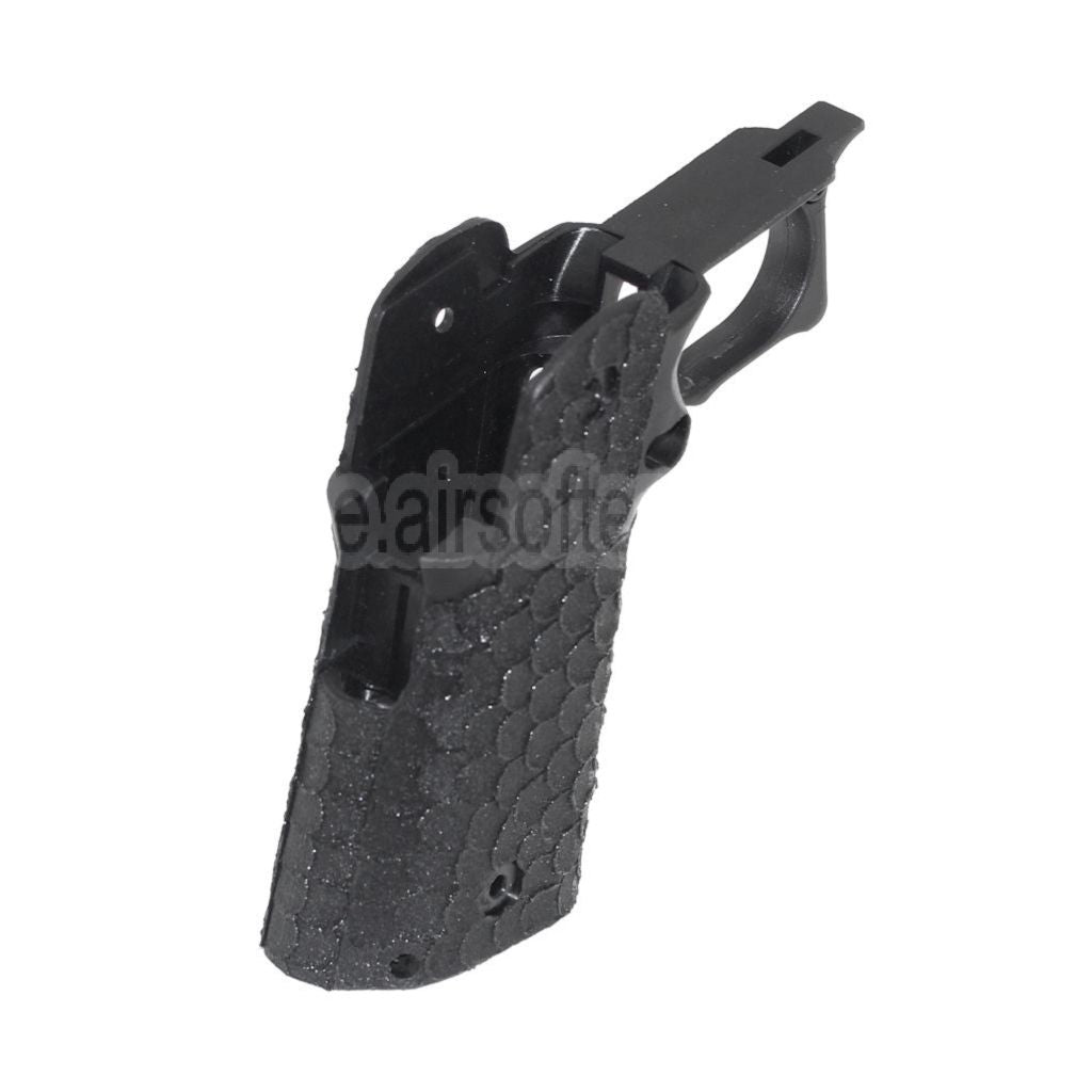 ARMY ARMAMENT Pistolengriff Fischschuppen Punktierung Geeignet für R607 DVC Carry EMG AW WE Tokyo Marui Hi-Capa Serie GBB Pistolen Airsoft Schwarz
