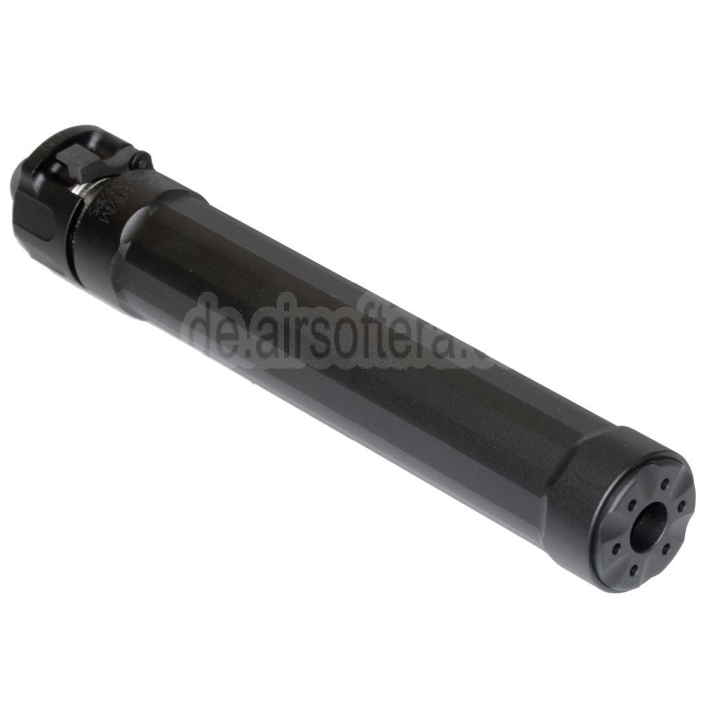 5KU 187mm Ryder 9 MP5 Schalldämpfer mit +14mm CW Rechtsgewinde Mündungsfeuerdämpfer Geeignet für CYMA MP5 Serie AEG SMG Gewehre Airsoft