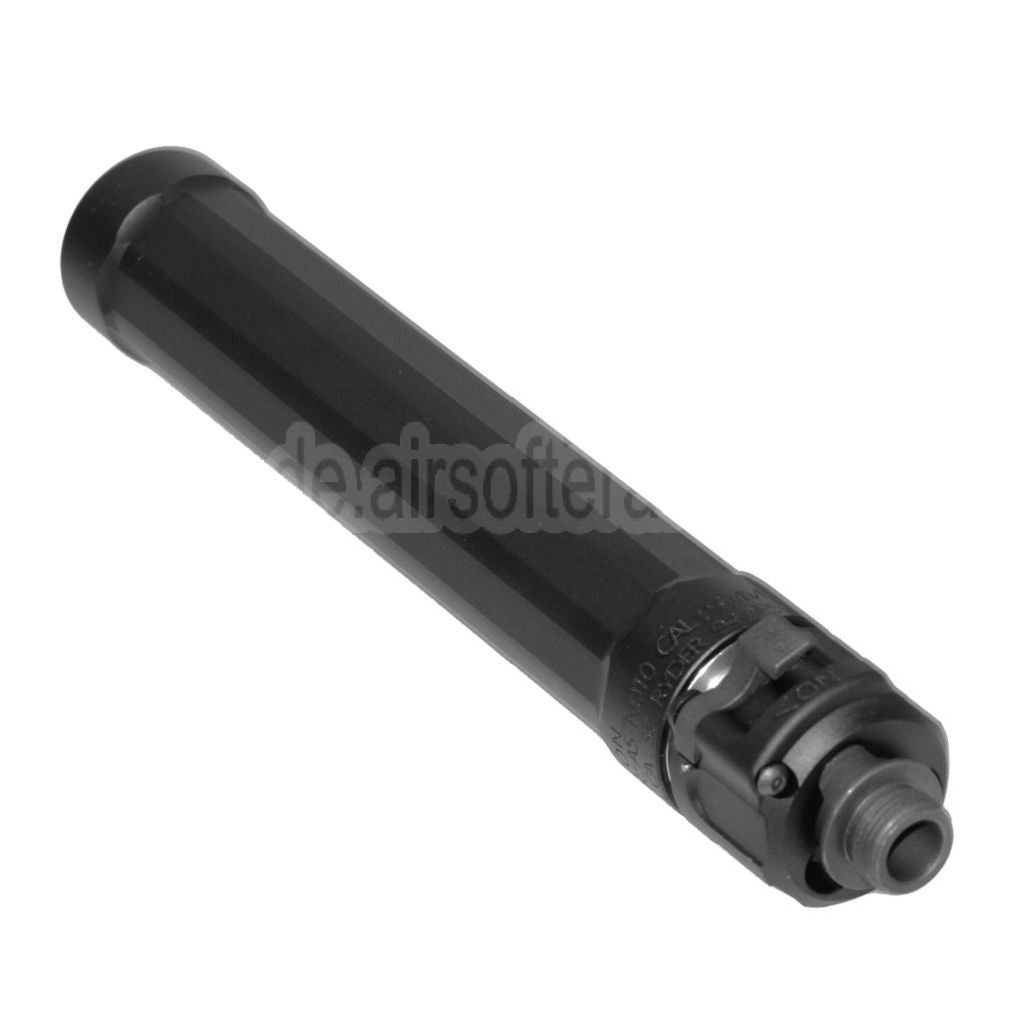 5KU 187mm Ryder 9 MP5 Schalldämpfer mit +14mm CW Rechtsgewinde Mündungsfeuerdämpfer Geeignet für CYMA MP5 Serie AEG SMG Gewehre Airsoft