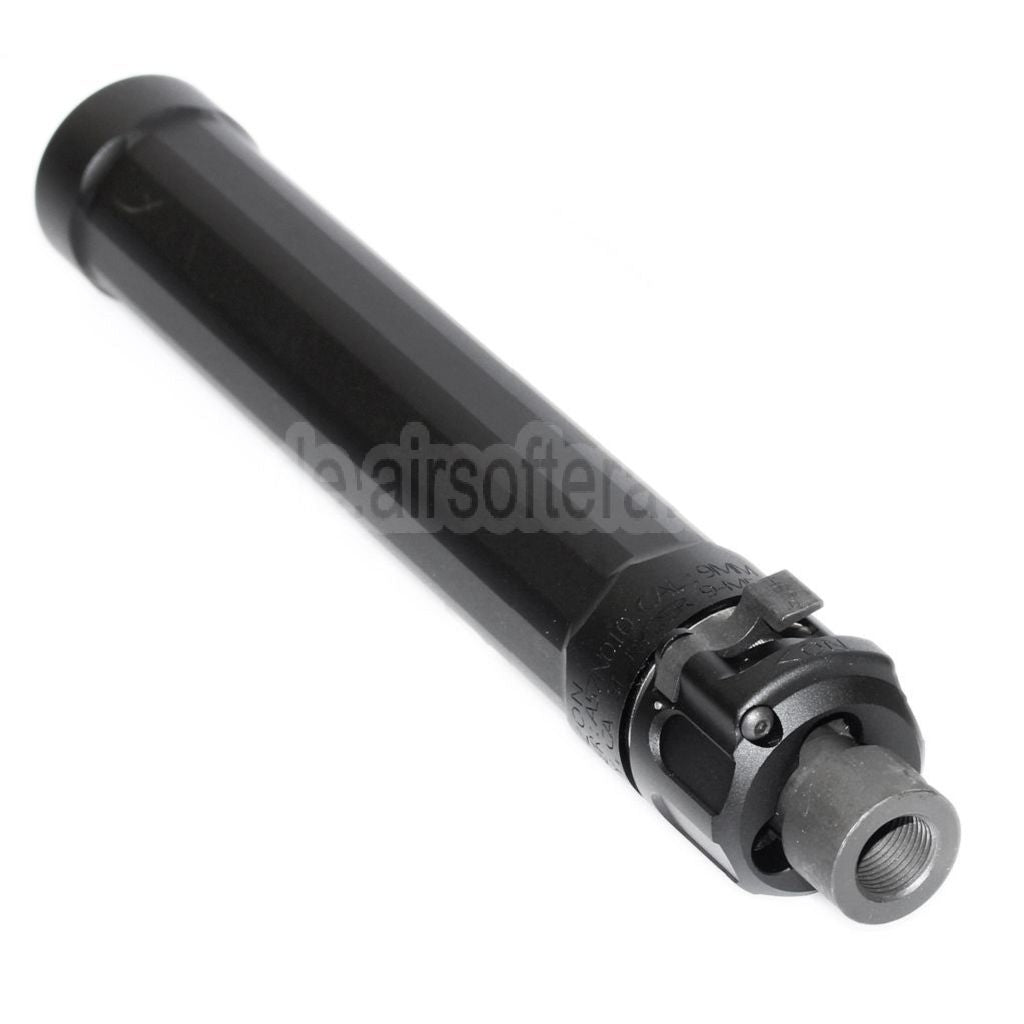5KU 187mm Ryder 9 MP5 Schalldämpfer mit +12mm CW Rechtsgewinde Mündungsfeuerdämpfer Geeignet für WE (WE-TECH) MP5 Serie AEG SMG Gewehre Airsoft