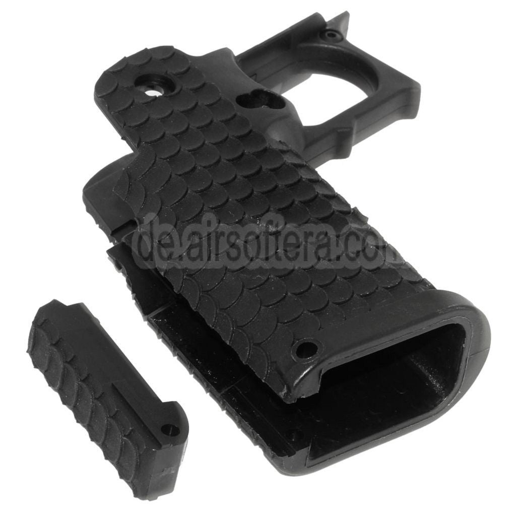 E&C Combat Master Polymer Pistolengriff Geeignet für E&C Tokyo Marui Hi-Capa Serie GBB Pistolen Airsoft Schwarz