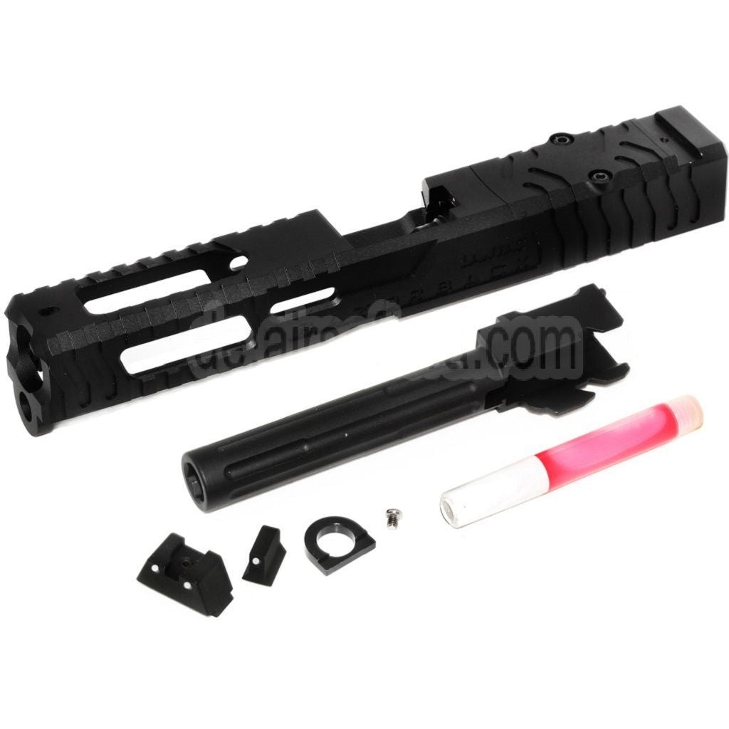 5KU CNC Aluminum 9INE RMR Ready Laufschlittensatz Geeignet für WE Tokyo Marui G17 Gen3 Serie GBB Pistolen Airsoft Schwarz