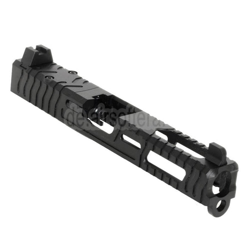 5KU CNC Aluminum 9INE RMR Ready Laufschlittensatz Geeignet für WE Tokyo Marui G17 Gen3 Serie GBB Pistolen Airsoft Schwarz