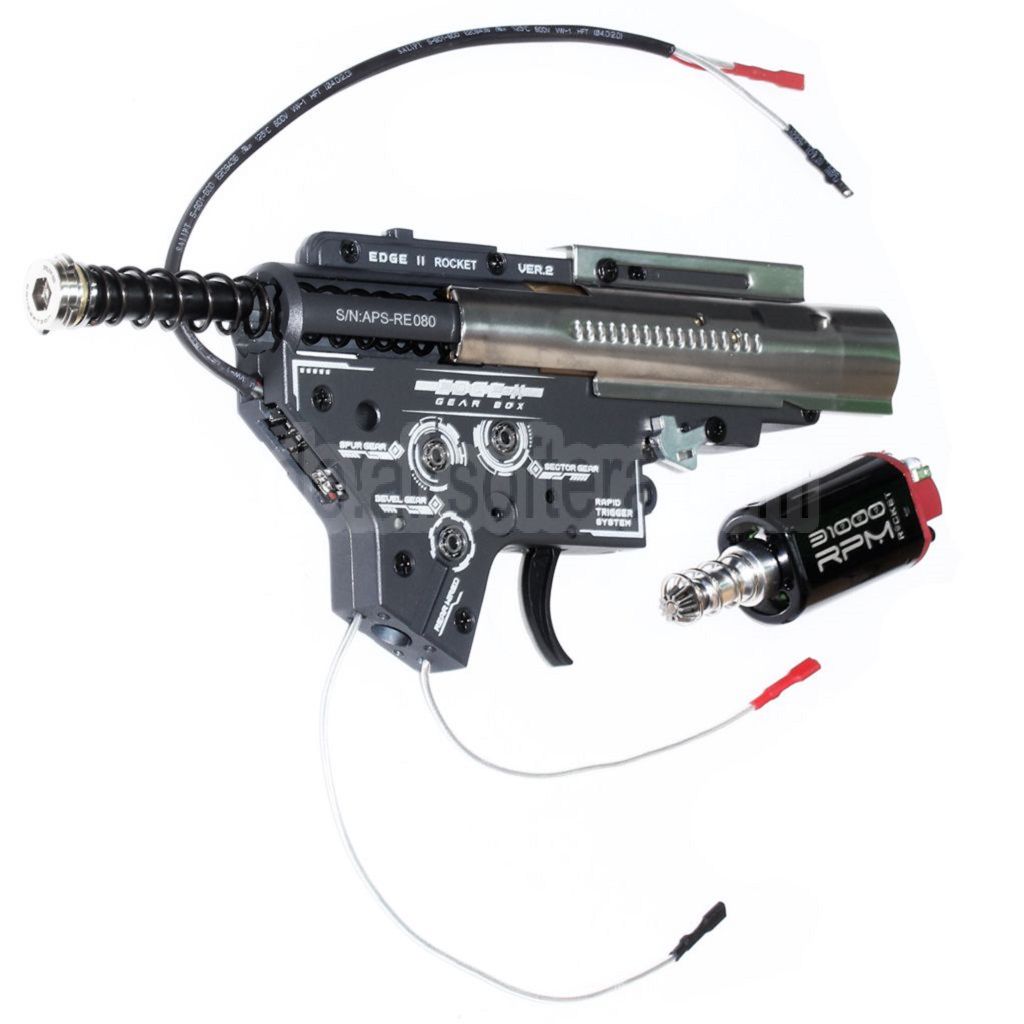 APS Rocket Edge II 8mm High Cycle Version 2 V2 Getriebe Geeignet für APS ASR Tokyo Marui M4 M16 Serie AEG Gewehre Airsoft Hinten verkabelt