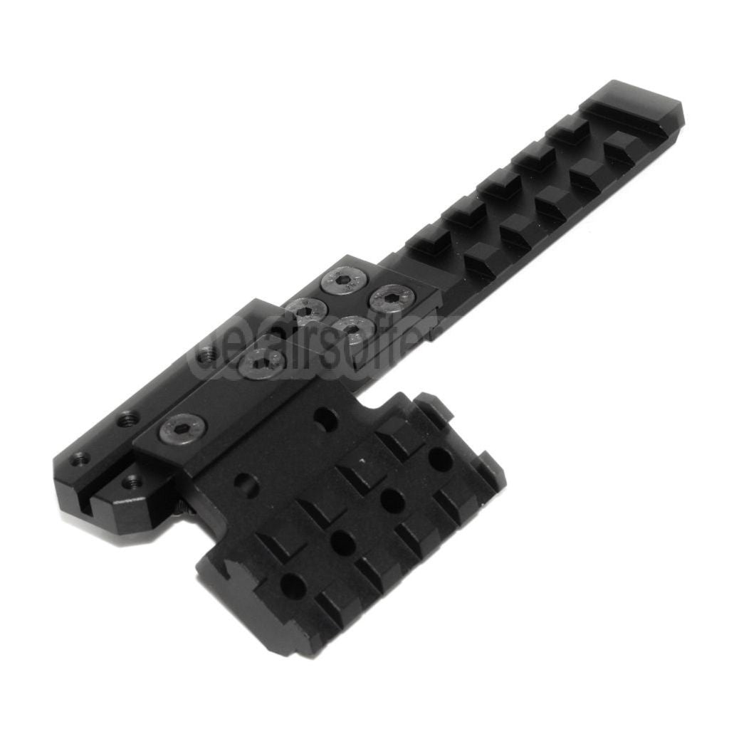 PPS CNC Aluminium Kimme verlängerte Schienenmontage Set Geeignet für AK-Serie AEG Gewehre Airsoft Schwarz