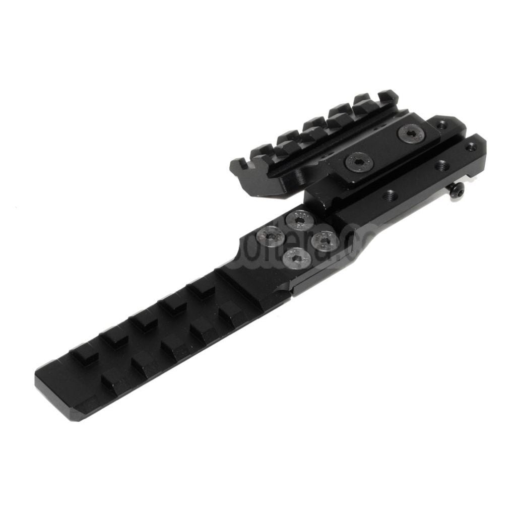 PPS CNC Aluminium Kimme verlängerte Schienenmontage Set Geeignet für AK-Serie AEG Gewehre Airsoft Schwarz