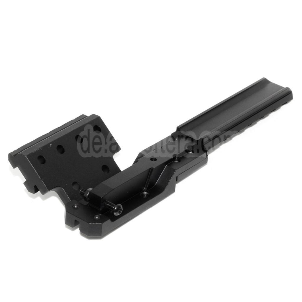 PPS CNC Aluminium Kimme verlängerte Schienenmontage Set Geeignet für AK-Serie AEG Gewehre Airsoft Schwarz