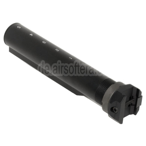 5KU 5-Positions Schaft Pufferrohr mit 20mm Picatinny Schienenadapter Geeignet für M4 Gewehre Einziehbarer Schaft Schwarz