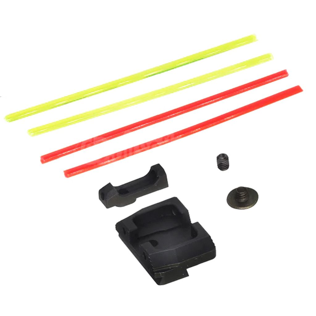 Guns Modify GM CNC Stahl Low Profile Fiberglasvisier Korn Kimme Geeignet für Umarex VFC G-Serie Version.1 GBB Pistolen Airsoft