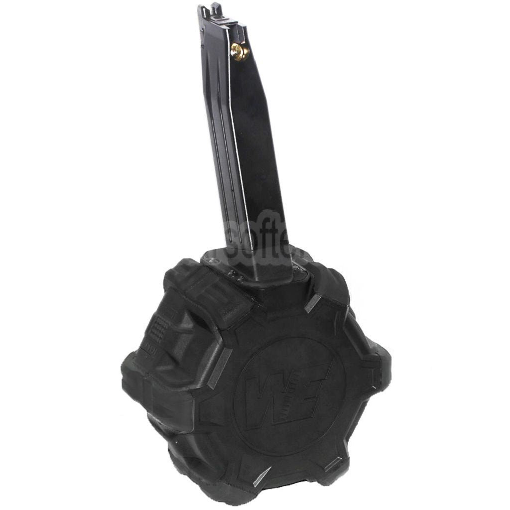 WE (WE-TECH) 350rd Gas Trommelmagazin Geeignet für Hi-Capa GBB Pistolen Airsoft Black
