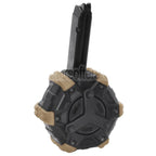 WE (WE-TECH) 350rd Gas Trommelmagazin Geeignet für G17 G18C G-Serie GBB Pistolen Airsoft Black