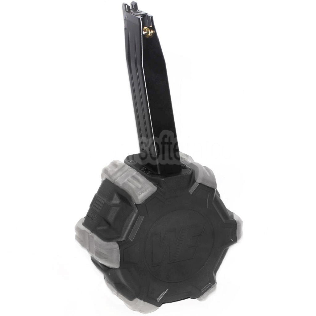 WE (WE-TECH) 350rd Gas Trommelmagazin Geeignet für Hi-Capa GBB Pistolen Airsoft Black