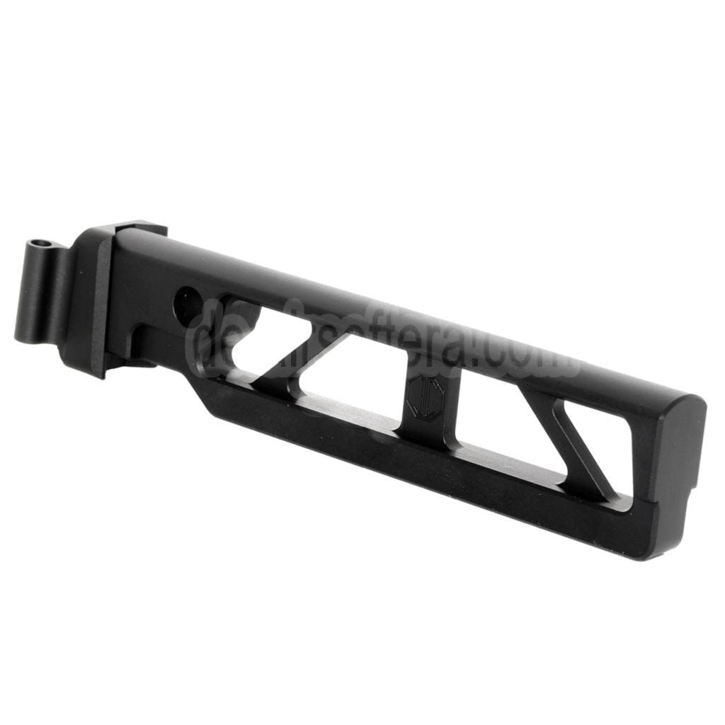 5KU Aluminium 6-Positions Skeleton ST-6 Klappschaftrohr mit Adapter Geeignet für D-Boys GHK LCT CYMA AKS74 AK-105 Serie AEG GBB Gewehre Airsoft Schwarz