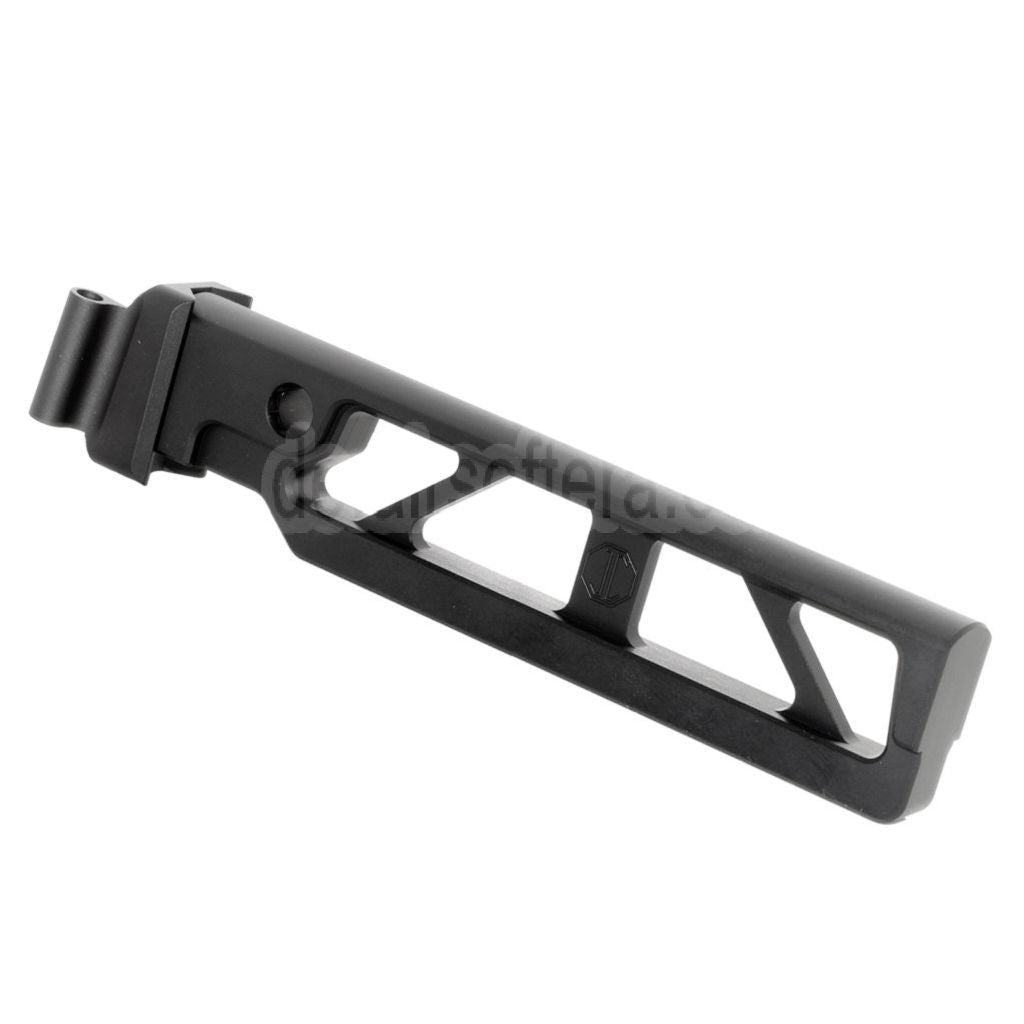 5KU Aluminium 6-Positions Skeleton ST-6 Klappschaftrohr mit Adapter Geeignet für E&L AKS74 AK-105 Serie AEG GBB Gewehre Airsoft Schwarz