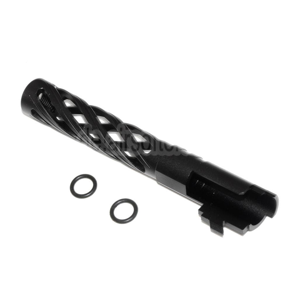 5KU 5 Zoll 123/127mm CNC Tornado Spiral Hollow Äußerer Lauf +11mm CW im Uhrzeigersinn Geeignet für Armorer Works AW WE-TECH Tokyo Marui Hi-Capa 5.1 GBB Pistolen Airsoft