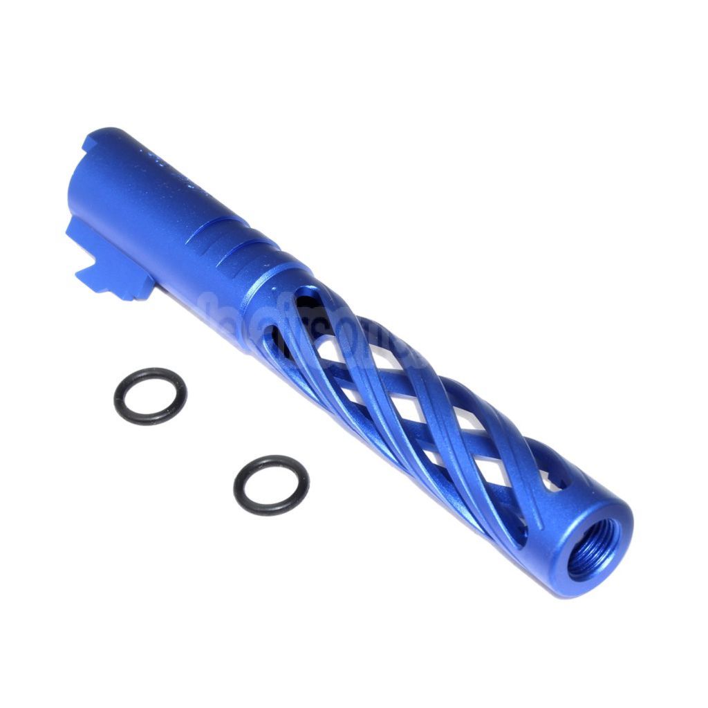5KU 5 Zoll 123/127mm CNC Tornado Spiral Hollow Äußerer Lauf +11mm CW im Uhrzeigersinn Geeignet für Armorer Works AW WE-TECH Tokyo Marui Hi-Capa 5.1 GBB Pistolen Airsoft