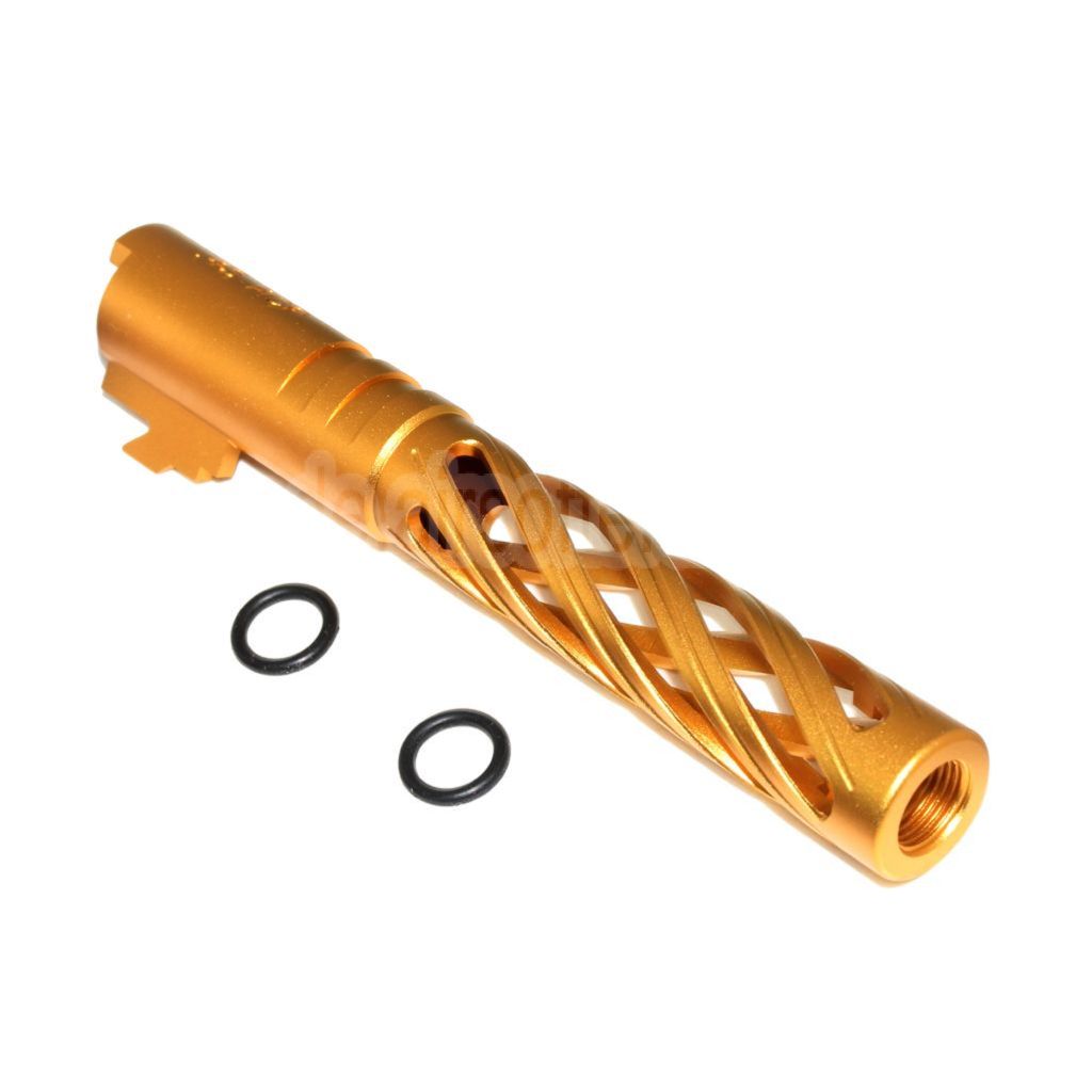 5KU 5 Zoll 123/127mm CNC Tornado Spiral Hollow Äußerer Lauf +11mm CW im Uhrzeigersinn Geeignet für Armorer Works AW WE-TECH Tokyo Marui Hi-Capa 5.1 GBB Pistolen Airsoft