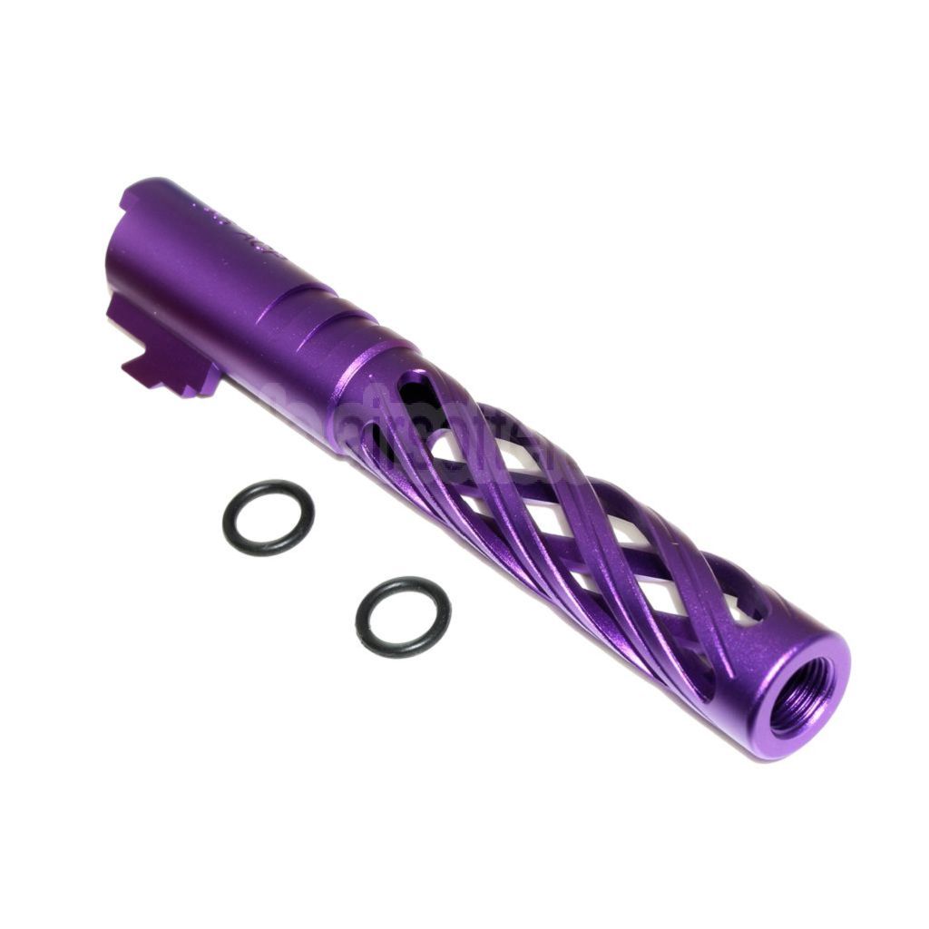5KU 5 Zoll 123/127mm CNC Tornado Spiral Hollow Äußerer Lauf +11mm CW im Uhrzeigersinn Geeignet für Armorer Works AW WE-TECH Tokyo Marui Hi-Capa 5.1 GBB Pistolen Airsoft