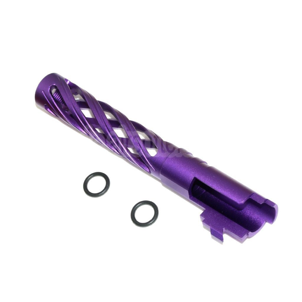 5KU 5 Zoll 123/127mm CNC Tornado Spiral Hollow Äußerer Lauf +11mm CW im Uhrzeigersinn Geeignet für Armorer Works AW WE-TECH Tokyo Marui Hi-Capa 5.1 GBB Pistolen Airsoft