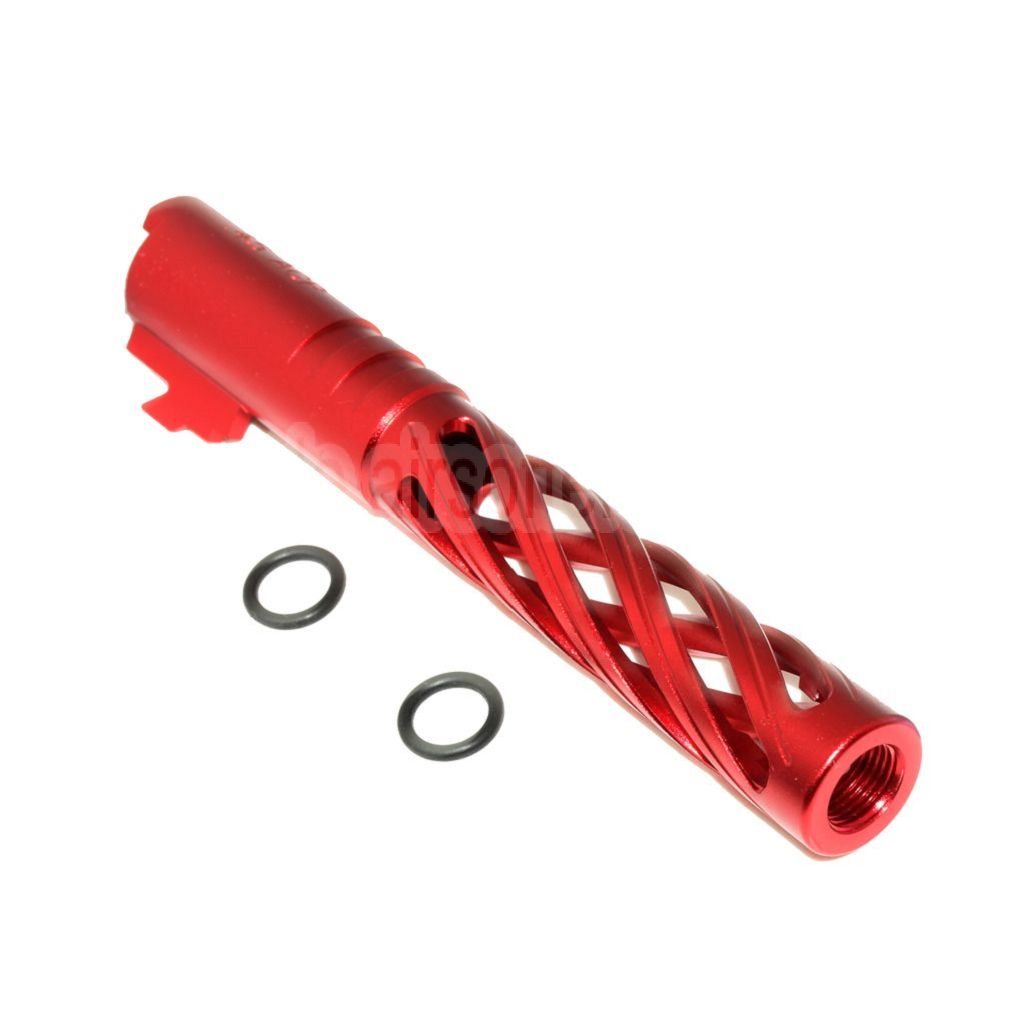 5KU 5 Zoll 123/127mm CNC Tornado Spiral Hollow Äußerer Lauf +11mm CW im Uhrzeigersinn Geeignet für Armorer Works AW WE-TECH Tokyo Marui Hi-Capa 5.1 GBB Pistolen Airsoft