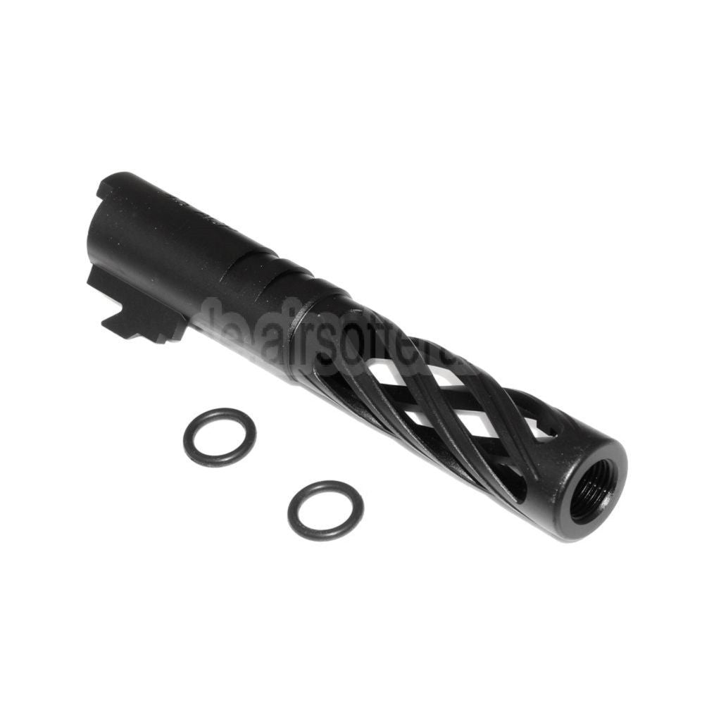 5KU 4.3 Zoll 106mm/110mm CNC Tornado Spiral Hollow Äußerer Lauf +11mm CW im Uhrzeigersinn Geeignet für Tokyo Marui Hi-Capa 4.3 GBB Pistolen Airsoft