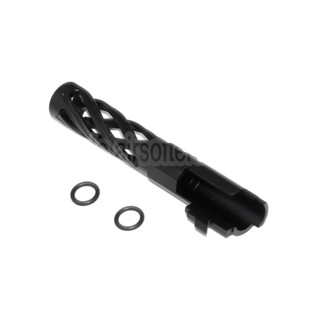 5KU 4.3 Zoll 106mm/110mm CNC Tornado Spiral Hollow Äußerer Lauf +11mm CW im Uhrzeigersinn Geeignet für Tokyo Marui Hi-Capa 4.3 GBB Pistolen Airsoft