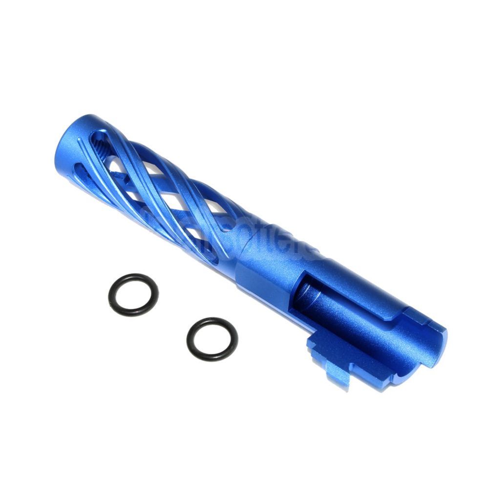 5KU 4.3 Zoll 106mm/110mm CNC Tornado Spiral Hollow Äußerer Lauf +11mm CW im Uhrzeigersinn Geeignet für Tokyo Marui Hi-Capa 4.3 GBB Pistolen Airsoft