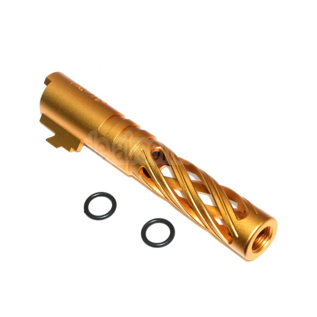 5KU 4.3 Zoll 106mm/110mm CNC Tornado Spiral Hollow Äußerer Lauf +11mm CW im Uhrzeigersinn Geeignet für Tokyo Marui Hi-Capa 4.3 GBB Pistolen Airsoft