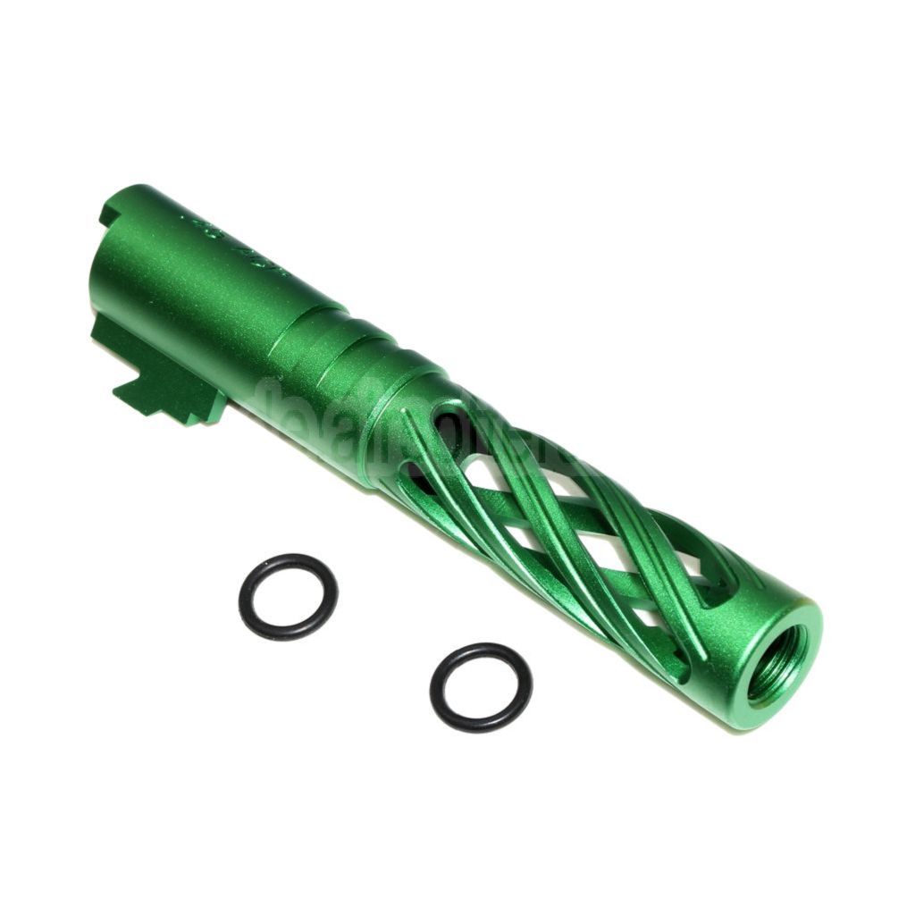5KU 4.3 Zoll 106mm/110mm CNC Tornado Spiral Hollow Äußerer Lauf +11mm CW im Uhrzeigersinn Geeignet für Tokyo Marui Hi-Capa 4.3 GBB Pistolen Airsoft