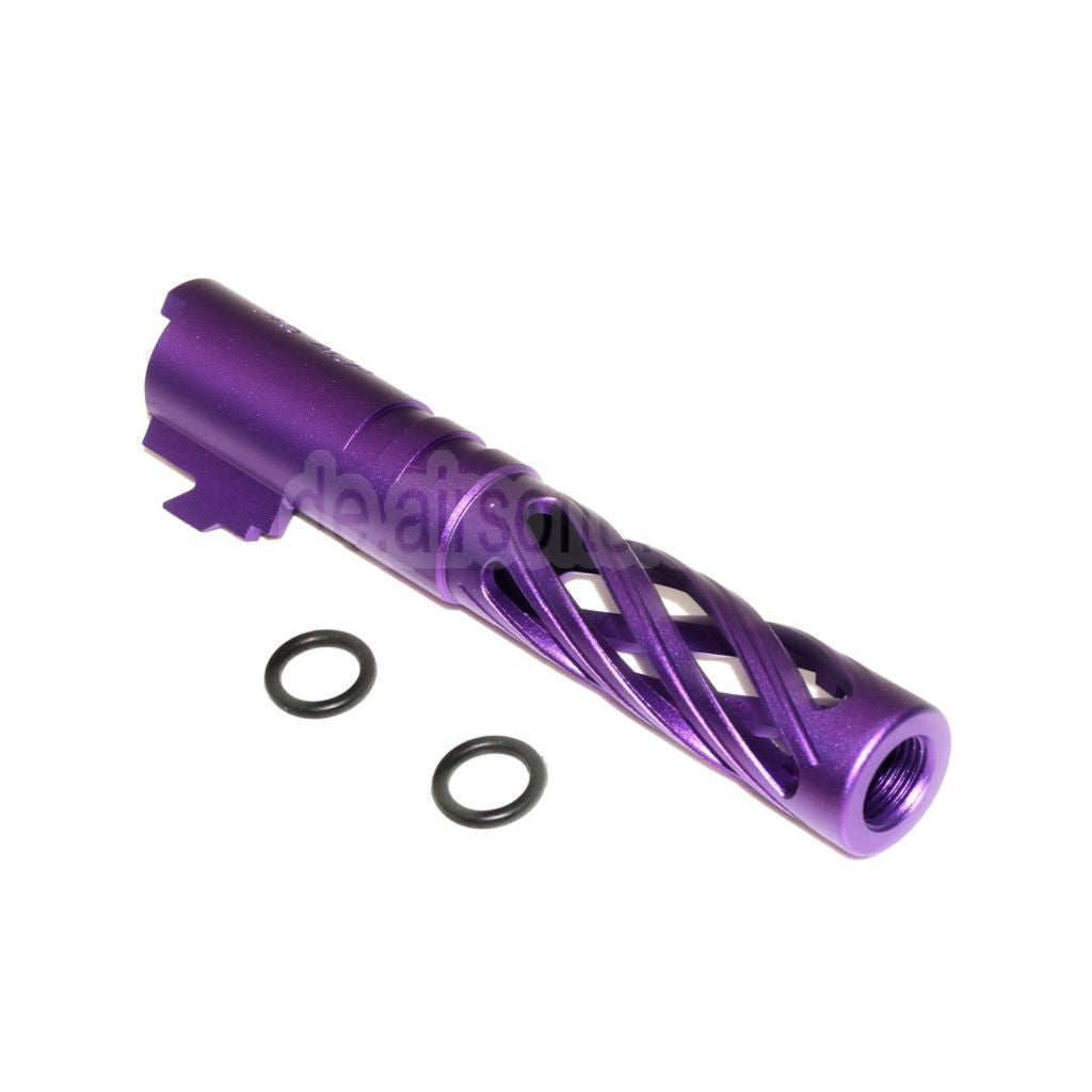 5KU 4.3 Zoll 106mm/110mm CNC Tornado Spiral Hollow Äußerer Lauf +11mm CW im Uhrzeigersinn Geeignet für Tokyo Marui Hi-Capa 4.3 GBB Pistolen Airsoft