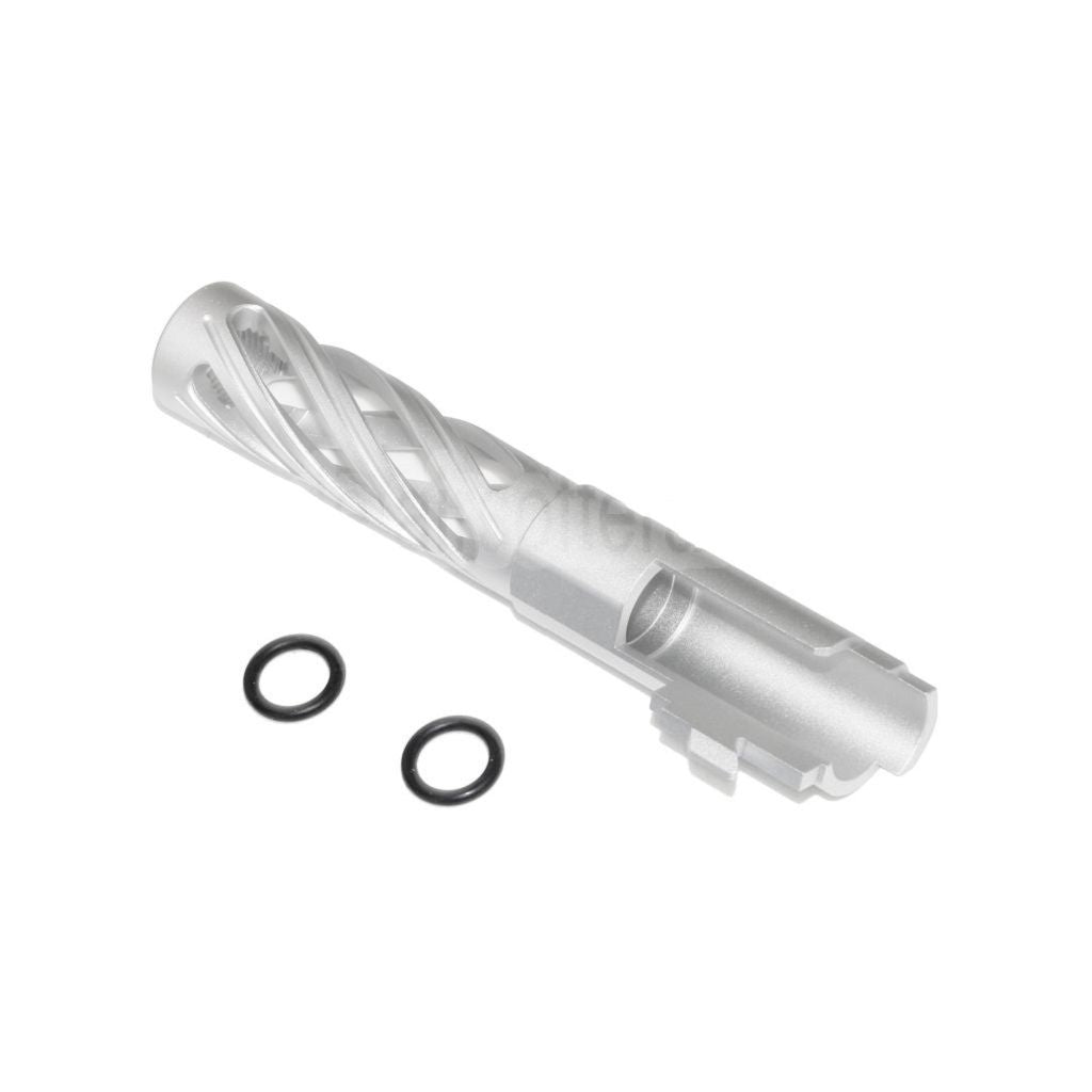 5KU 4.3 Zoll 106mm/110mm CNC Tornado Spiral Hollow Äußerer Lauf +11mm CW im Uhrzeigersinn Geeignet für Tokyo Marui Hi-Capa 4.3 GBB Pistolen Airsoft