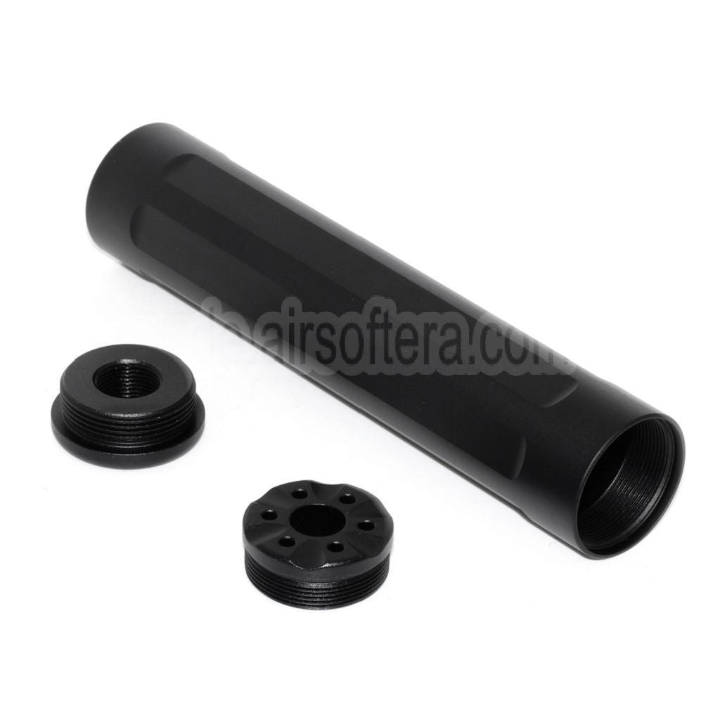5KU 157mm Laufverlängerung Attrappe Schalldämpfer Geeignet für -14mm CCW Gegen den Uhrzeigersinn Action Army AAP-01 Serie GBB Pistols Airsoft Schwarz