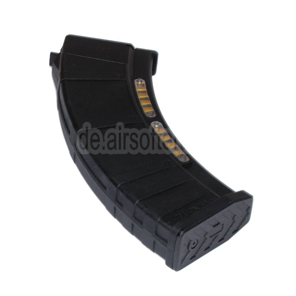 CYMA 220rd Polymer Mid-Cap Magazin mit Dummy Display Geeignet für AK Serie AEG Gewehre Airsoft Schwarz
