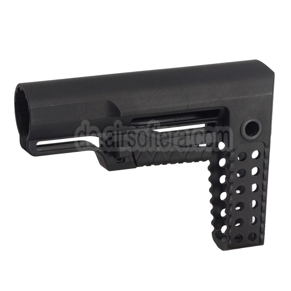 APS RS-4 Einziehbarer Schaft mit QD Riemenhalterung und Paracord Geeignet für M4 AEG Pufferrohr Gewehre Airsoft Schwarz