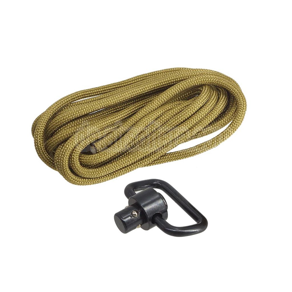 APS RS-4 Einziehbarer Schaft mit QD Riemenhalterung und Paracord Geeignet für M4 AEG Pufferrohr Gewehre Airsoft Schwarz