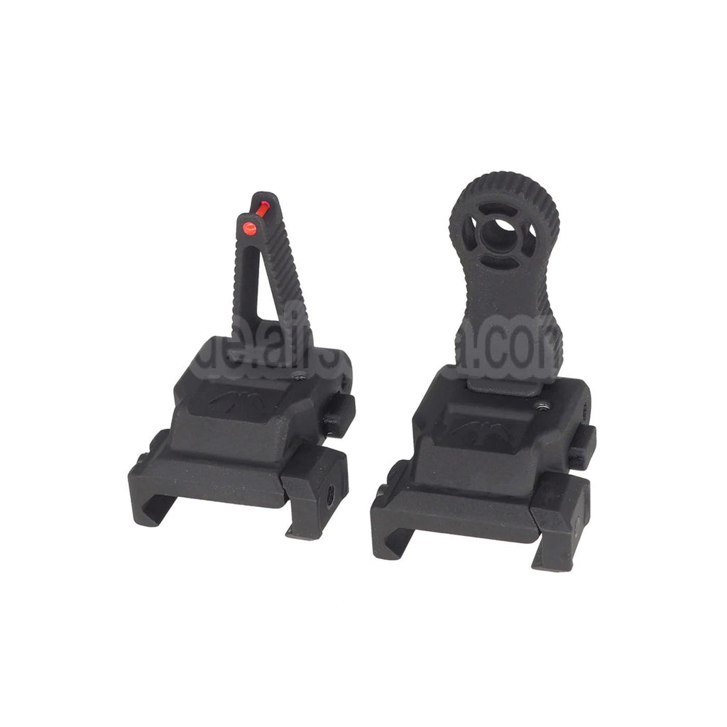 APS Falcon Hochklappen Fiberglasvisier Korn Kimme Geeignet für 20mm 1913 Picatinny Schiene M4 M16 AEG Gewehre Airsoft