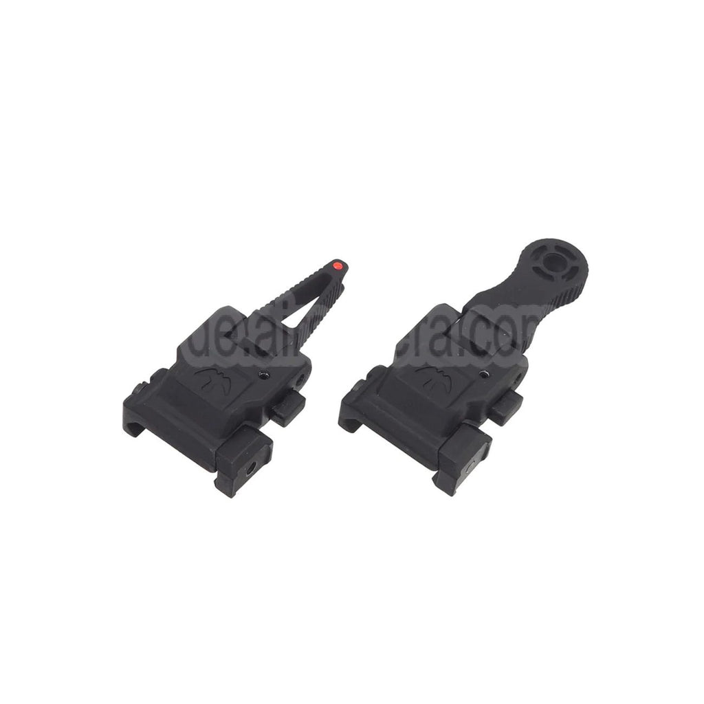 APS Falcon Hochklappen Fiberglasvisier Korn Kimme Geeignet für 20mm 1913 Picatinny Schiene M4 M16 AEG Gewehre Airsoft
