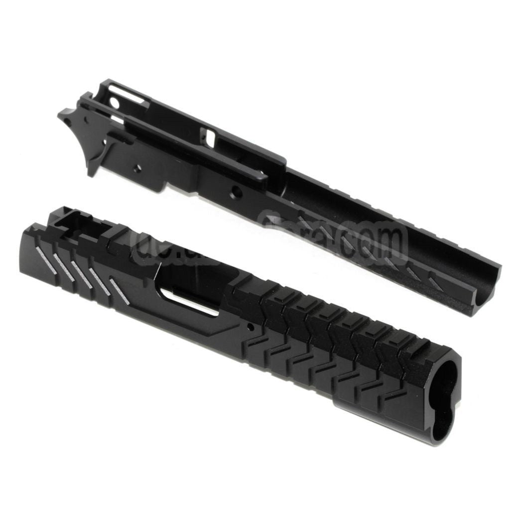 5KU CNC Aluminium Matrix Stil Schlitten Mittlerer Rahmen Set Geeignet für Tokyo Marui Hi-Capa Serie GBB Pistolen Airsoft