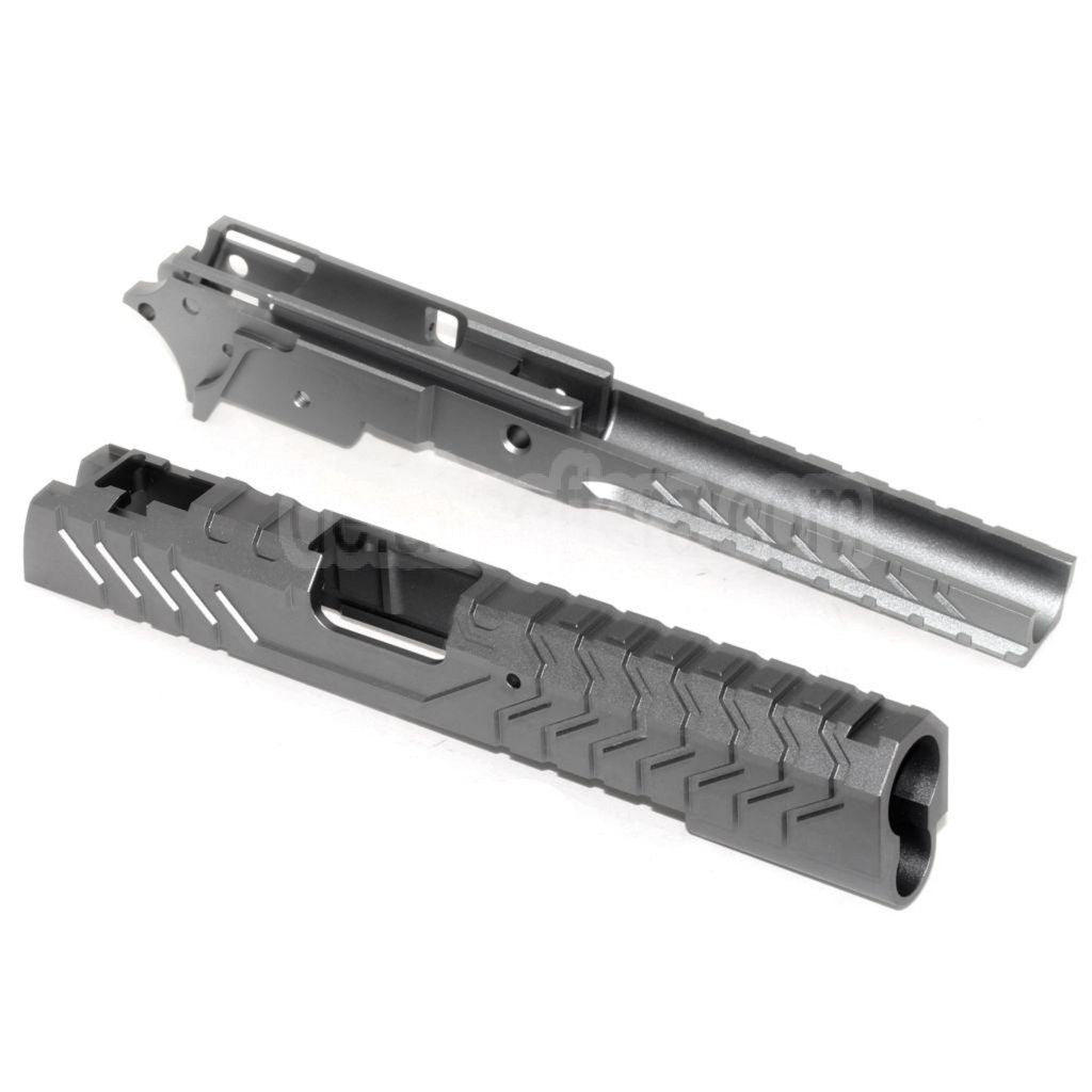 5KU CNC Aluminium Matrix Stil Schlitten Mittlerer Rahmen Set Geeignet für Tokyo Marui Hi-Capa Serie GBB Pistolen Airsoft